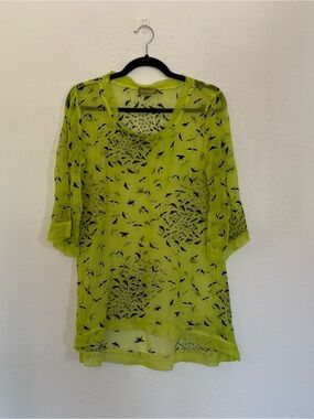 Yauvan Swallow Bird Sheer Blouse